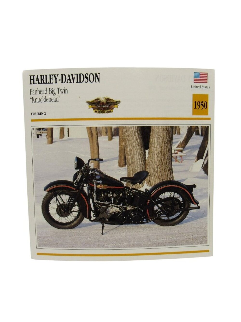 Harley-Davidson Panhead Big Twin Knucklehead 1950 United States Atlas Card